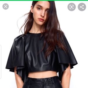NWT Zara Genuine Leather Top